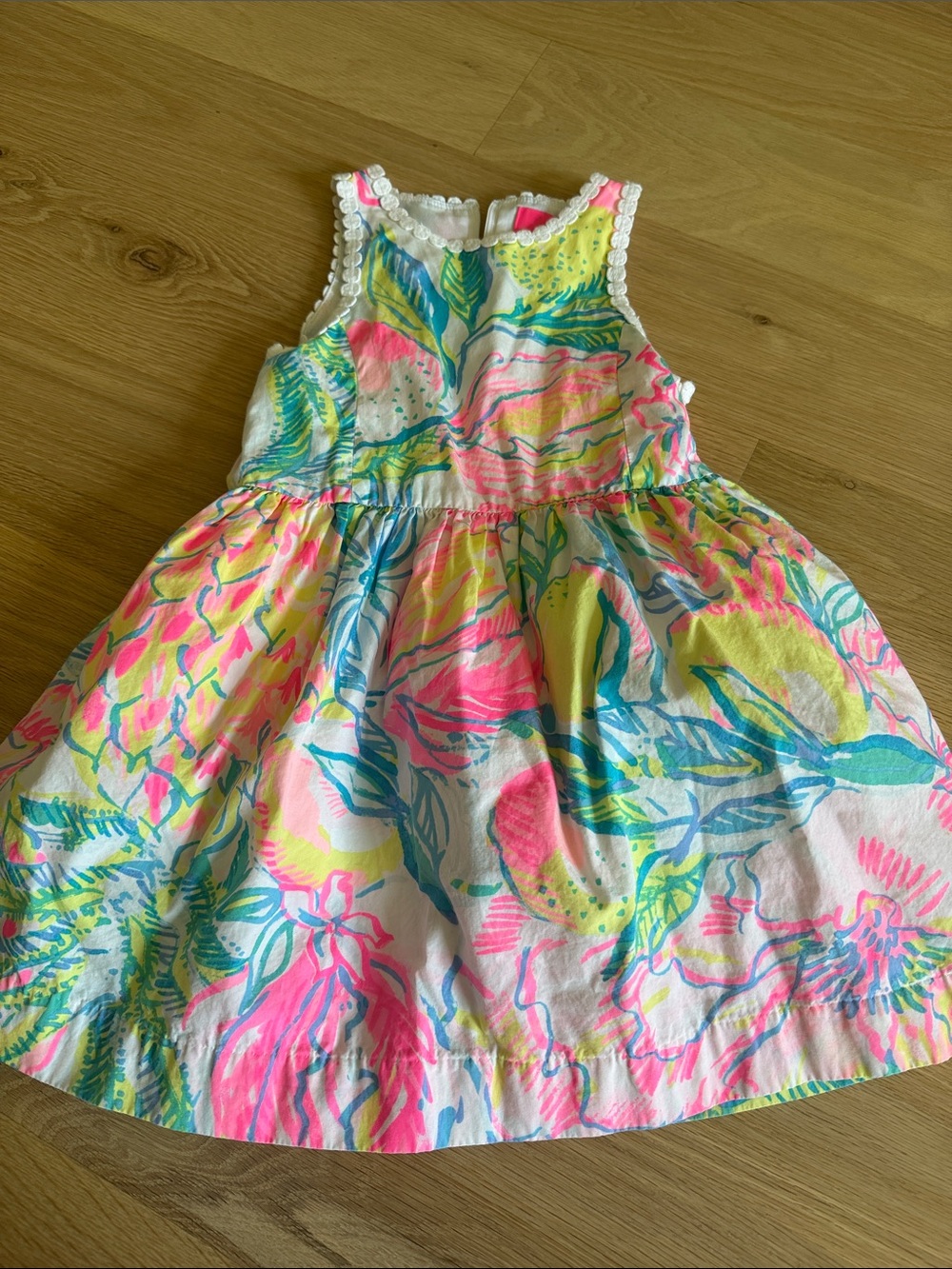 Lilly Pulitzer Girls' Neon Floral Sundress - Pink, Yellow, Blue
